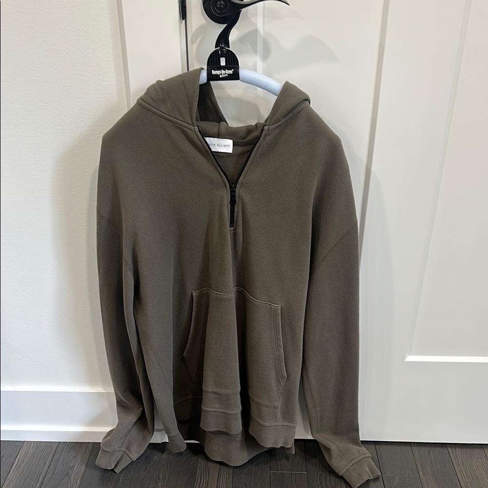 John Elliott Olive Half-Zip Pullover